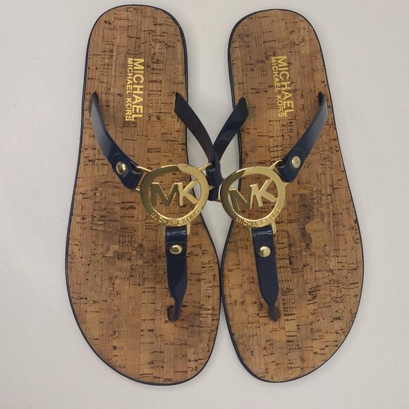 Michael by Michael Kors Blue Jelly Flip Flops Women's Size 8 - Picture 3 of 11